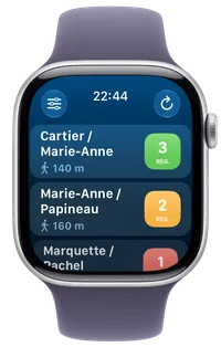 Stations sur Apple Watch.